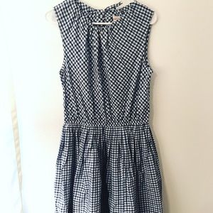 Navy and white checkered dress